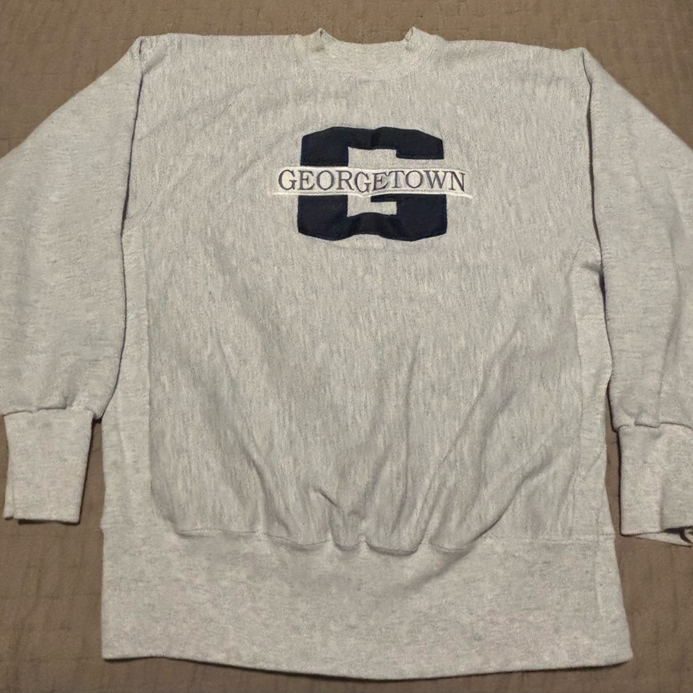 Vintage Georgetown University All Embroidered Crewneck Sweatshirt Size Large